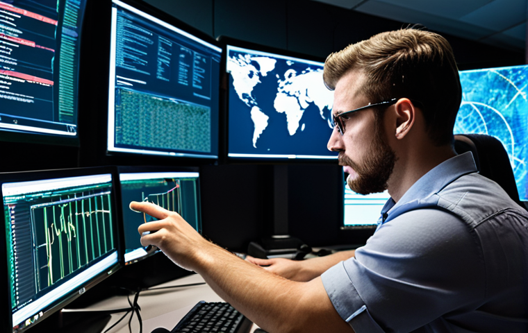 **

A security operations center (SOC) analyst diligently updating threat detection system signatures on a monitor, with a real-time threat map in the background showing evolving cyberattacks. The analyst is focused on proactively patching vulnerabilities.

**