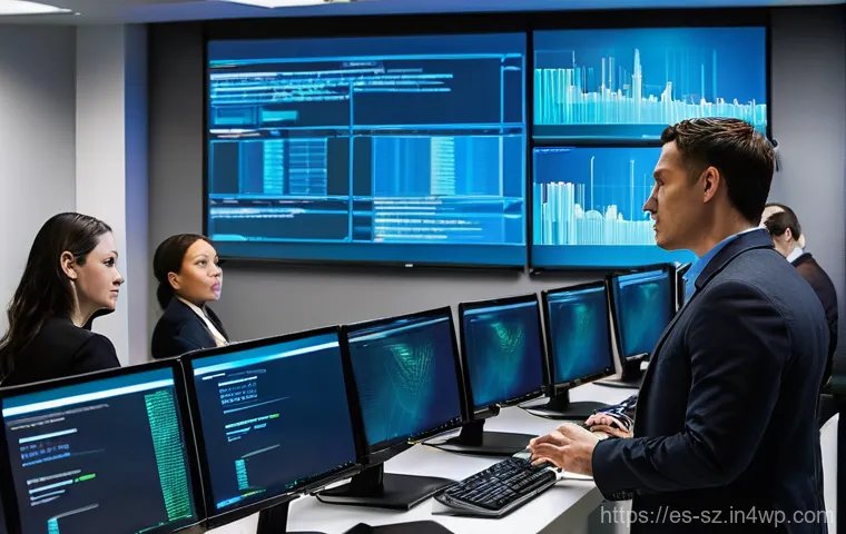 지능형 위협 탐지 시스템과 DDoS 공격 대응 - DDoS Shield: Unbreakable Digital Fortress**
A dynamic, action-oriented scene depicting a powerful, t...