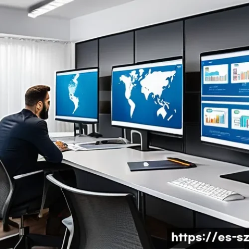 Home 31 소규모 기업을 위한 지능형 위협 탐지 시스템 가이드 - A modern small business office in Spain with a diverse team of professionals working on laptops, scr...